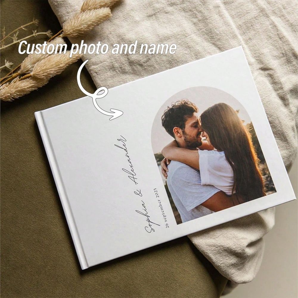 Custom Photo Book - 38-seitiges personalisiertes Hochzeitsgästebuch mit Foto, personalisiertes