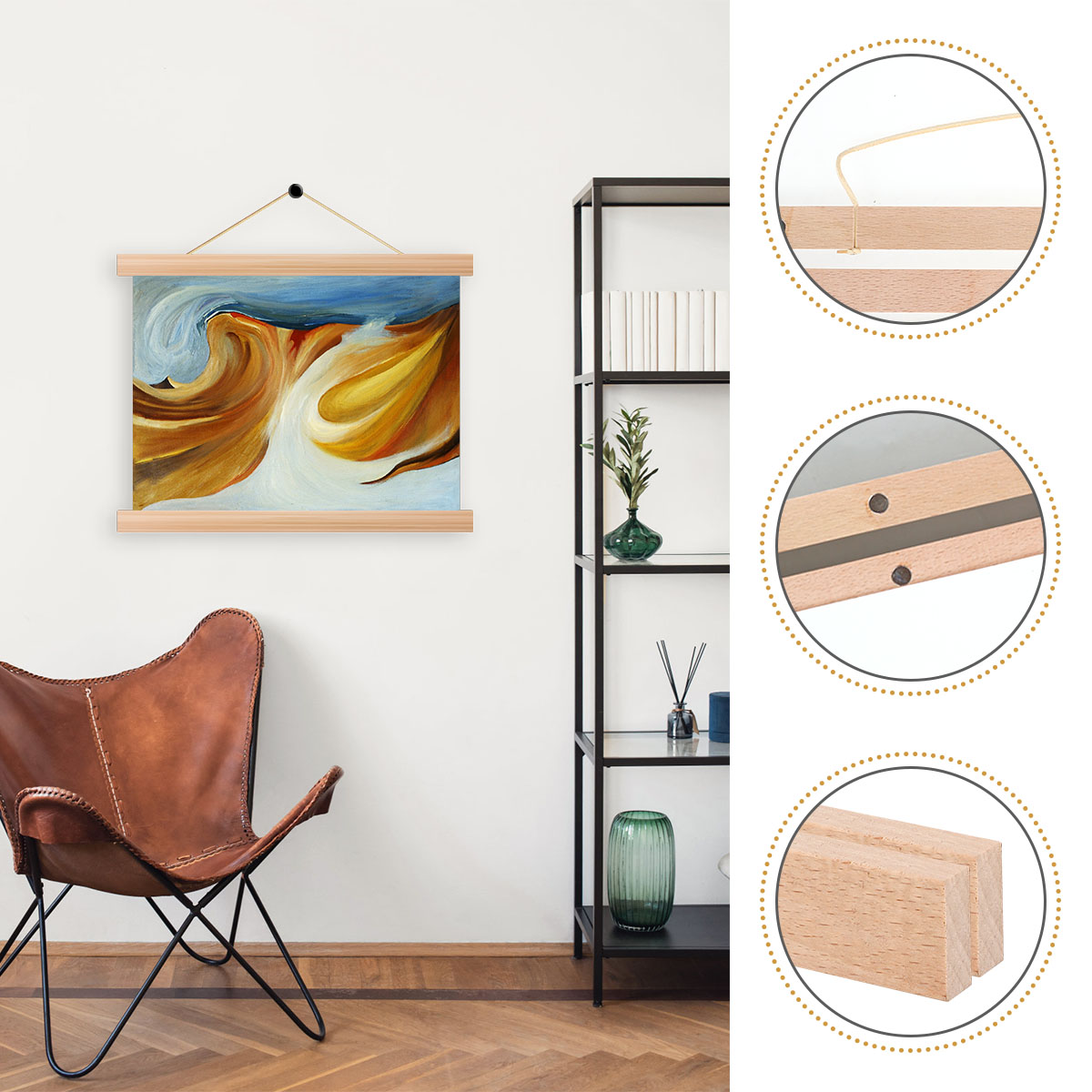 4 stücke Bild Poster Aufhänger – Engraved Wood Frame Bewertung und Preis