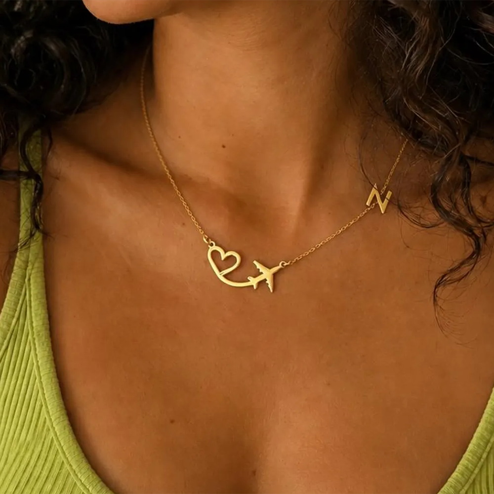 Personalisierte Herz-Flugzeug- – Name Necklace Custom Bewertung und Preis